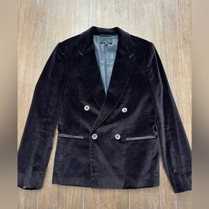 Diesel Black Gold Bordeaux Velvet Double-breasted Blazer - EU 48 US 38R